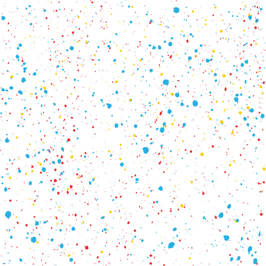Primary Colors Splatter Paint 12x12 Patterned Vinyl Sheet