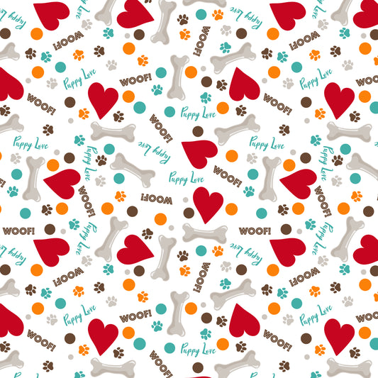 Puppy Love 12x12 Patterned Vinyl Sheet