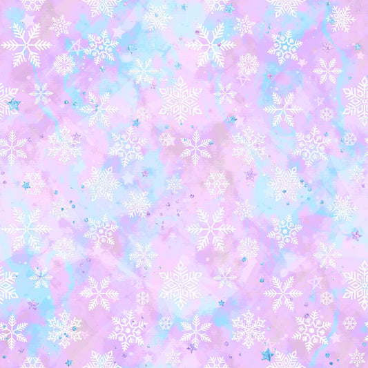 Purple Watercolor Snowflakes 12x12 Patterned Vinyl Sheet