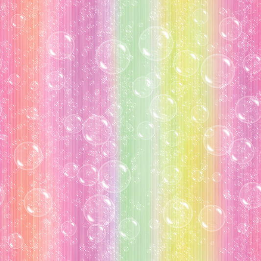 Rainbow Bubbles Patterned Vinyl Sheet