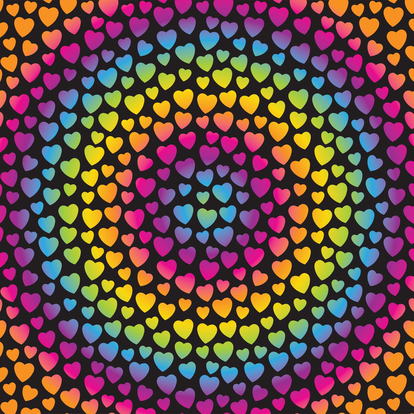 Rainbow Hearts Swirl Patterned Vinyl Sheet