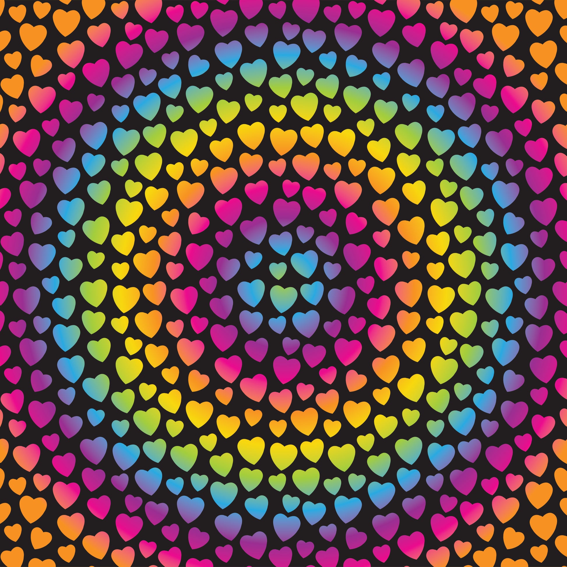 Rainbow Hearts Swirl Patterned Vinyl Sheet