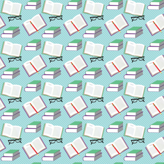 Reading Books 12x12 Patterned Vinyl Sheet