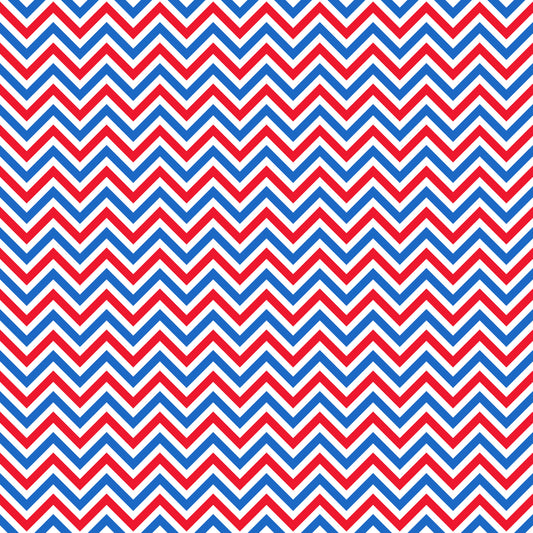 Red, White & Blue Chevron Stripes 12x12 Patterned Vinyl Sheet
