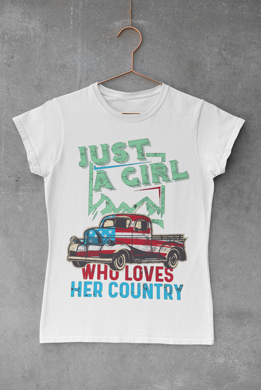 Girl Who Loves Her Country Sublimation Transfer