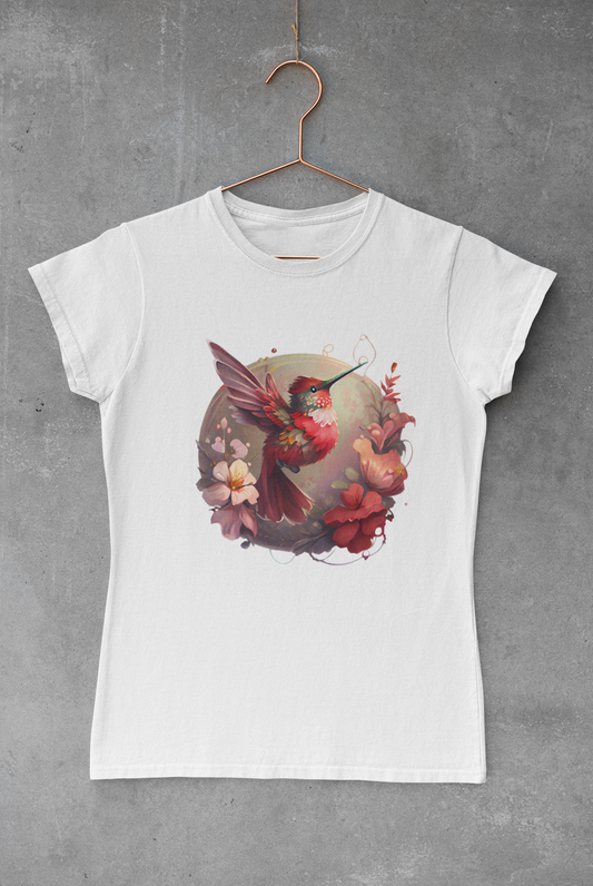 Floral Red Bird Transfer