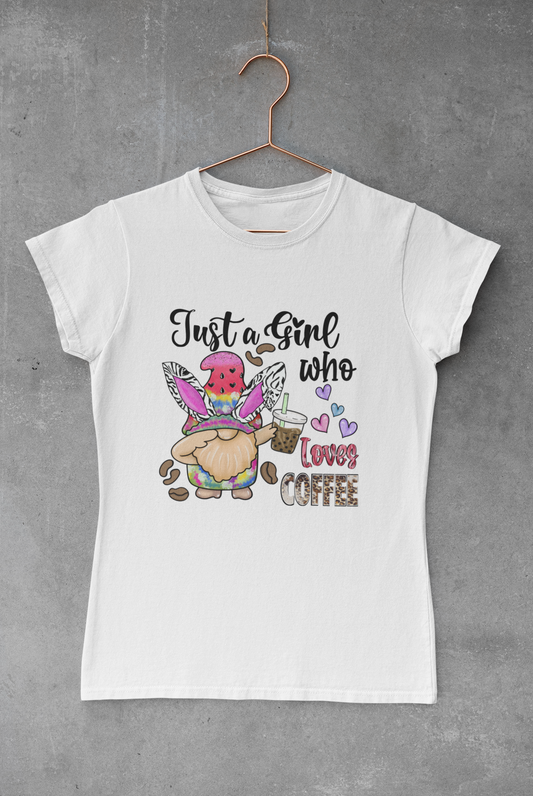Gnome Girl Who Loves Coffee Transfer