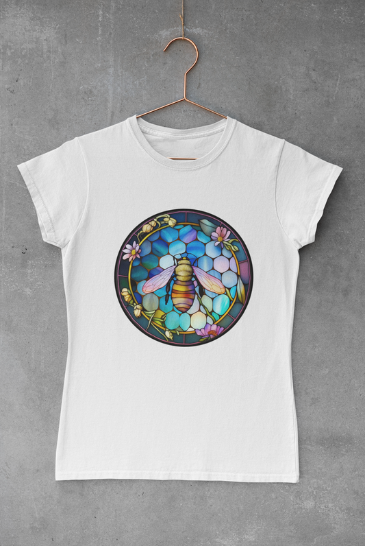 Stained Glass Purple Bee Transfer