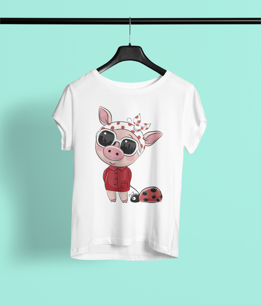 Pig and Lady Bug Sublimation Transfer (Youth Size)