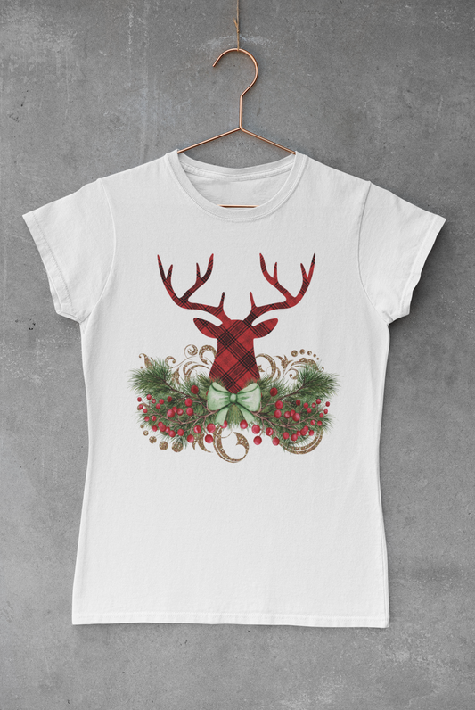 Plaid Antlers Sublimation Transfer