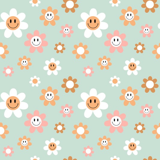 Smiling Daisies 12x12 Patterned Vinyl Sheet