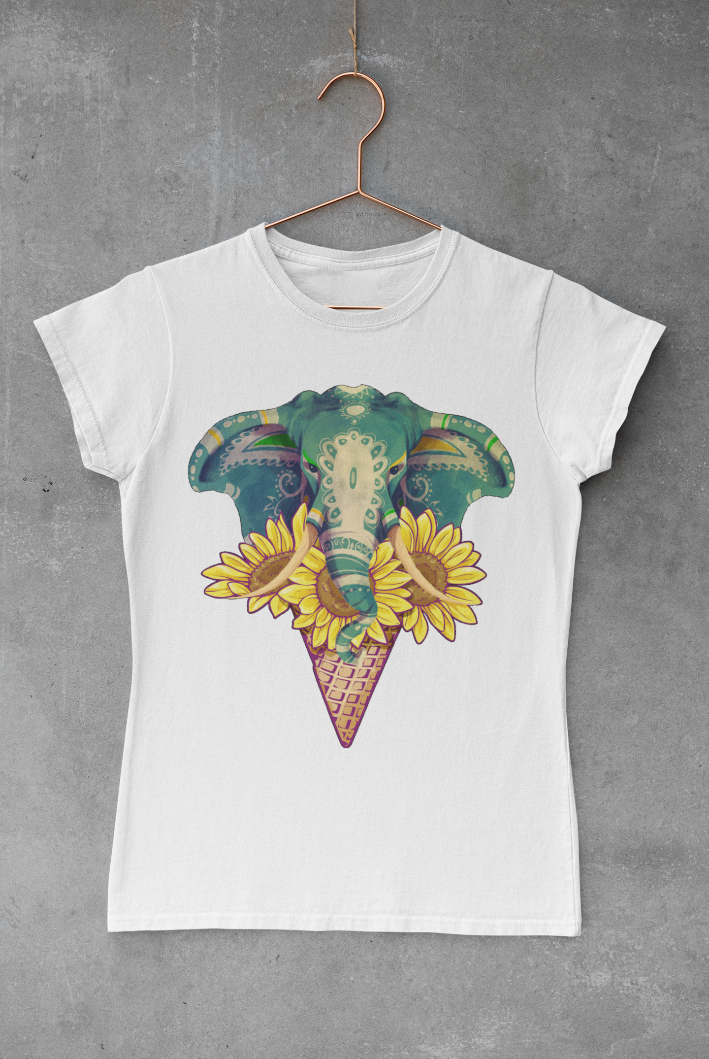 Elephant Sunflowers Sublimation Transfer