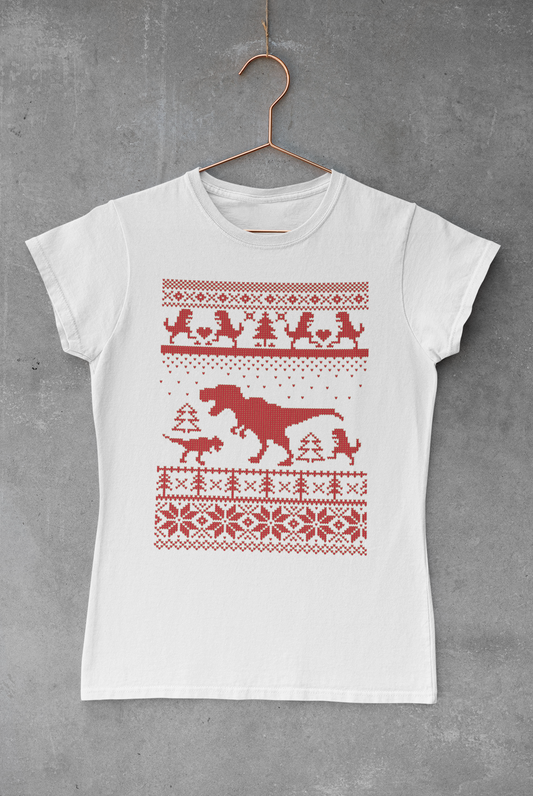Dino Ugly Christmas Sweater Sublimation Transfer