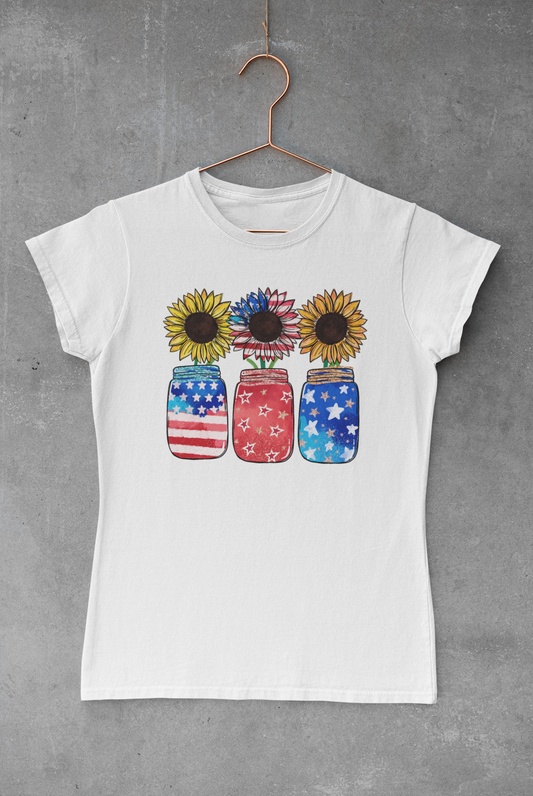 Patriot Sunflower Jars Transfer