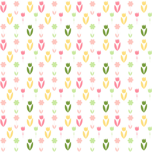Spring Tulips Patterned Vinyl Sheet