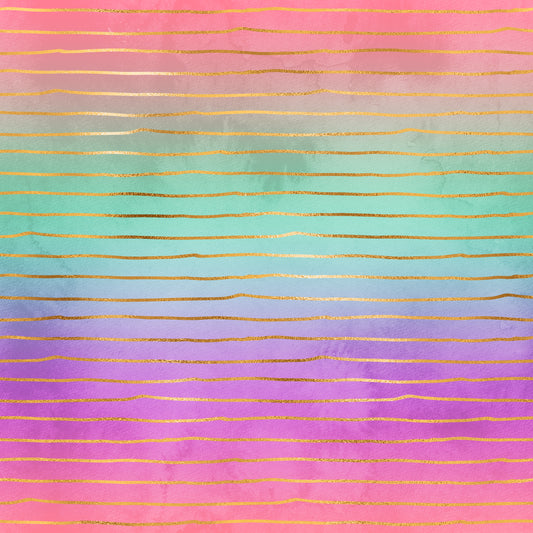 Summer Ombre Gold Stripes 12x12 Patterned Vinyl Sheet