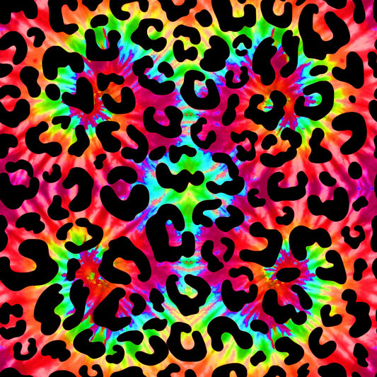Tie-Dye Leopard Print 12x12 Patterned Vinyl Sheet