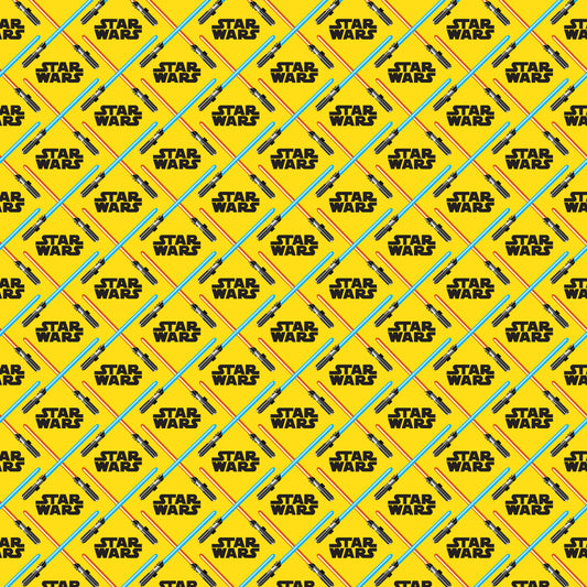 Yellow Light Sabers 12x12 Patterned Vinyl Sheet