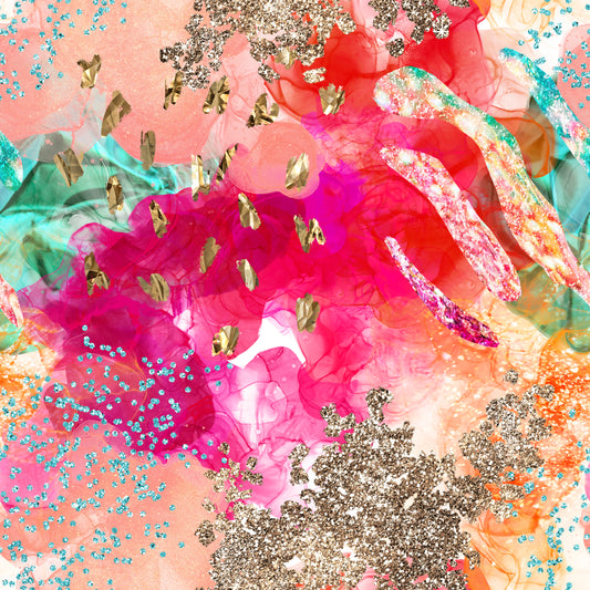 Abstract Jungle Paradise Pink 12x12 Patterned Vinyl Sheet