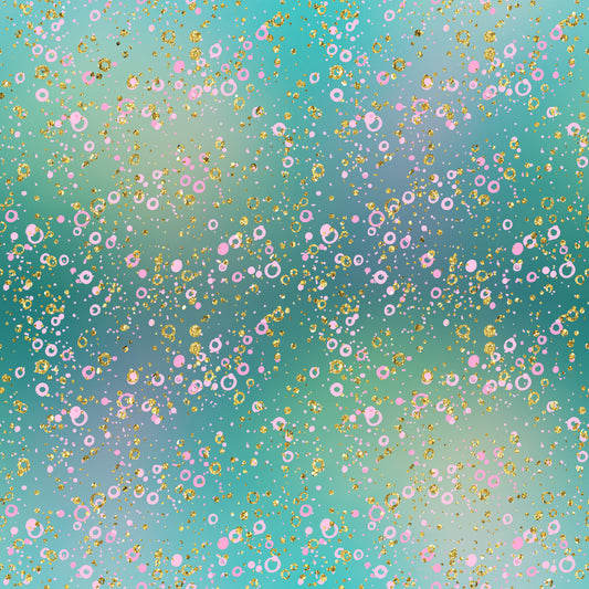 Abstract Gold, Green & Pink Under the Sea 12x12 Patterned Vinyl Sheet