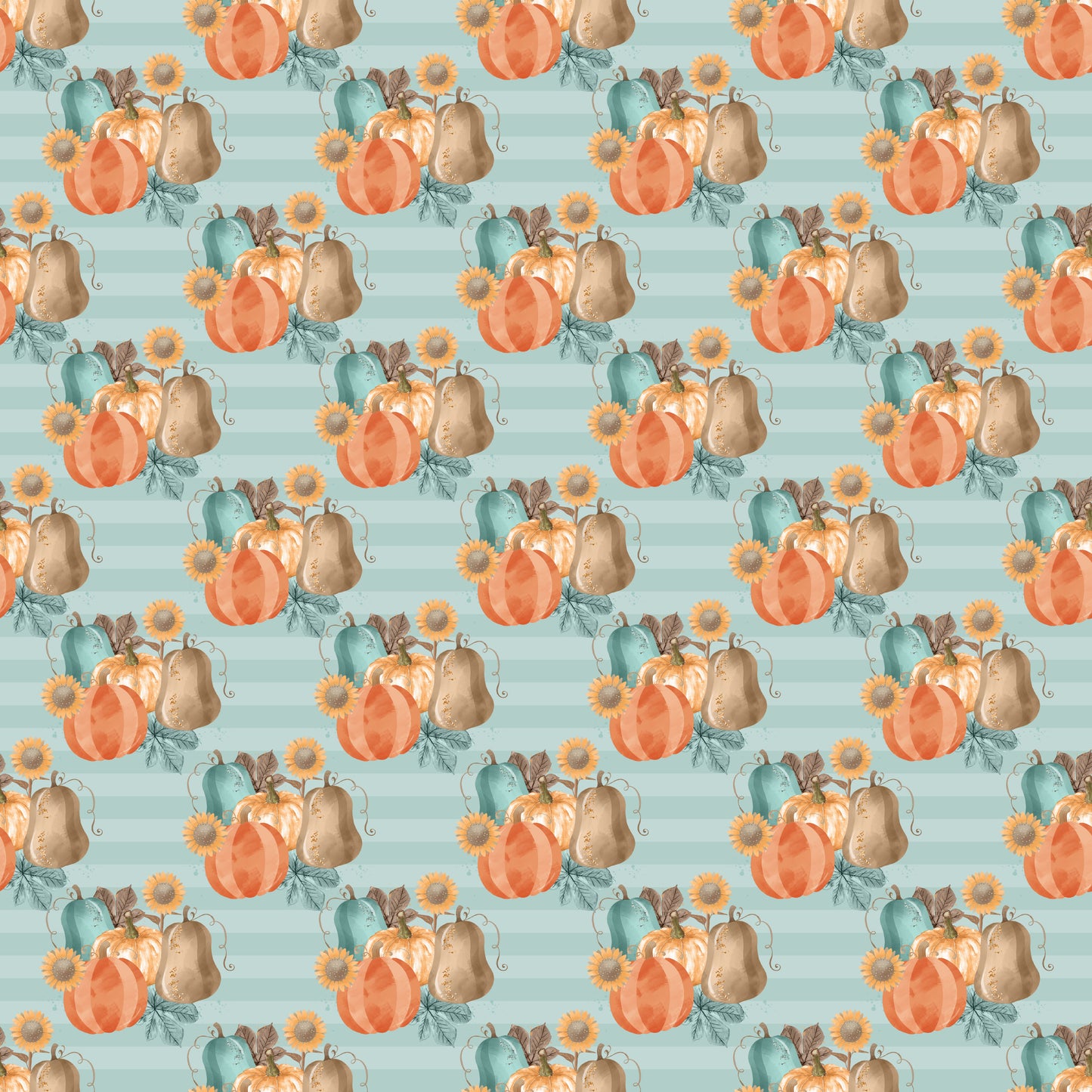 Aqua Boho Pumpkin Bundles 12x12 Patterned Vinyl Sheet