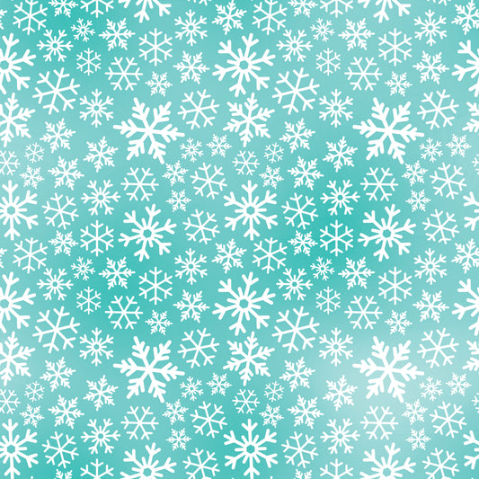 Aqua Snowflakes 12x12 Patterned Vinyl Sheet