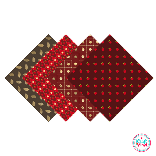 Autumn Apple Patterned HTV Pack