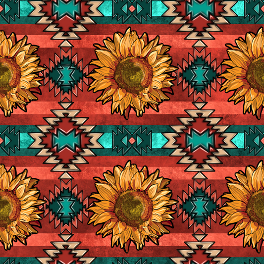 Aztec Sunflowers 12x12 Patterned Vinyl Sheet