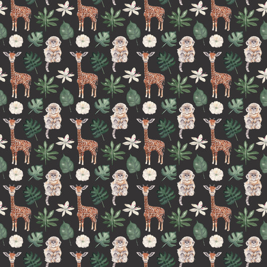 Baby Monkeys & Giraffes 12x12 Patterned Vinyl Sheet