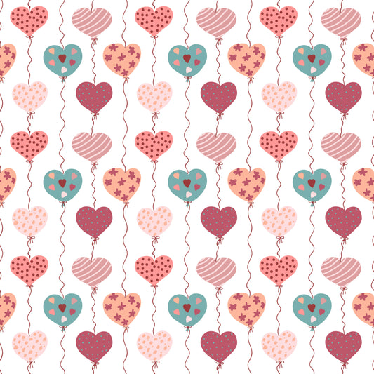 Ballon Hearts 12x12 Patterned Vinyl Sheet