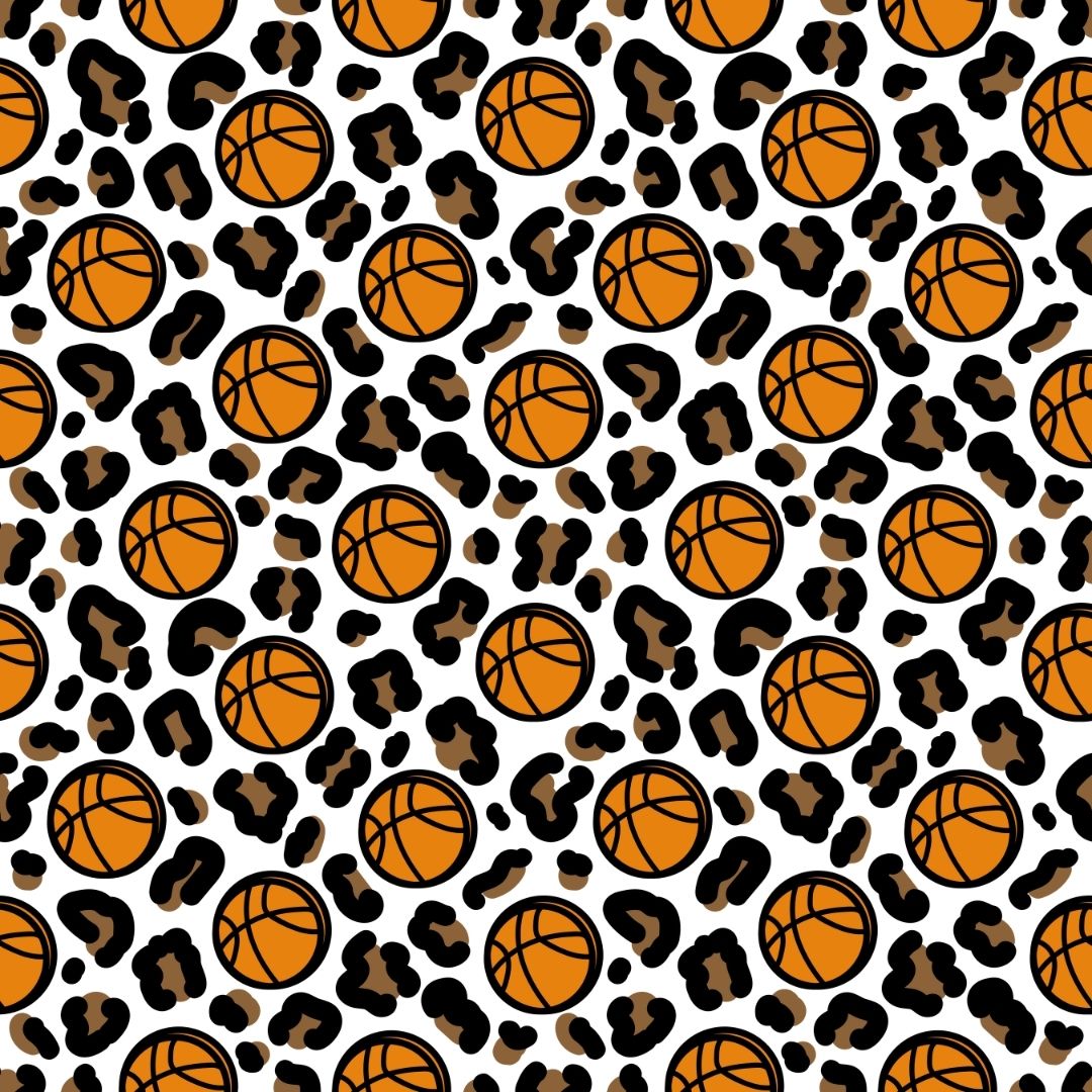 Basketball Leopard Print 12x12 Patterned Vinyl Sheet
