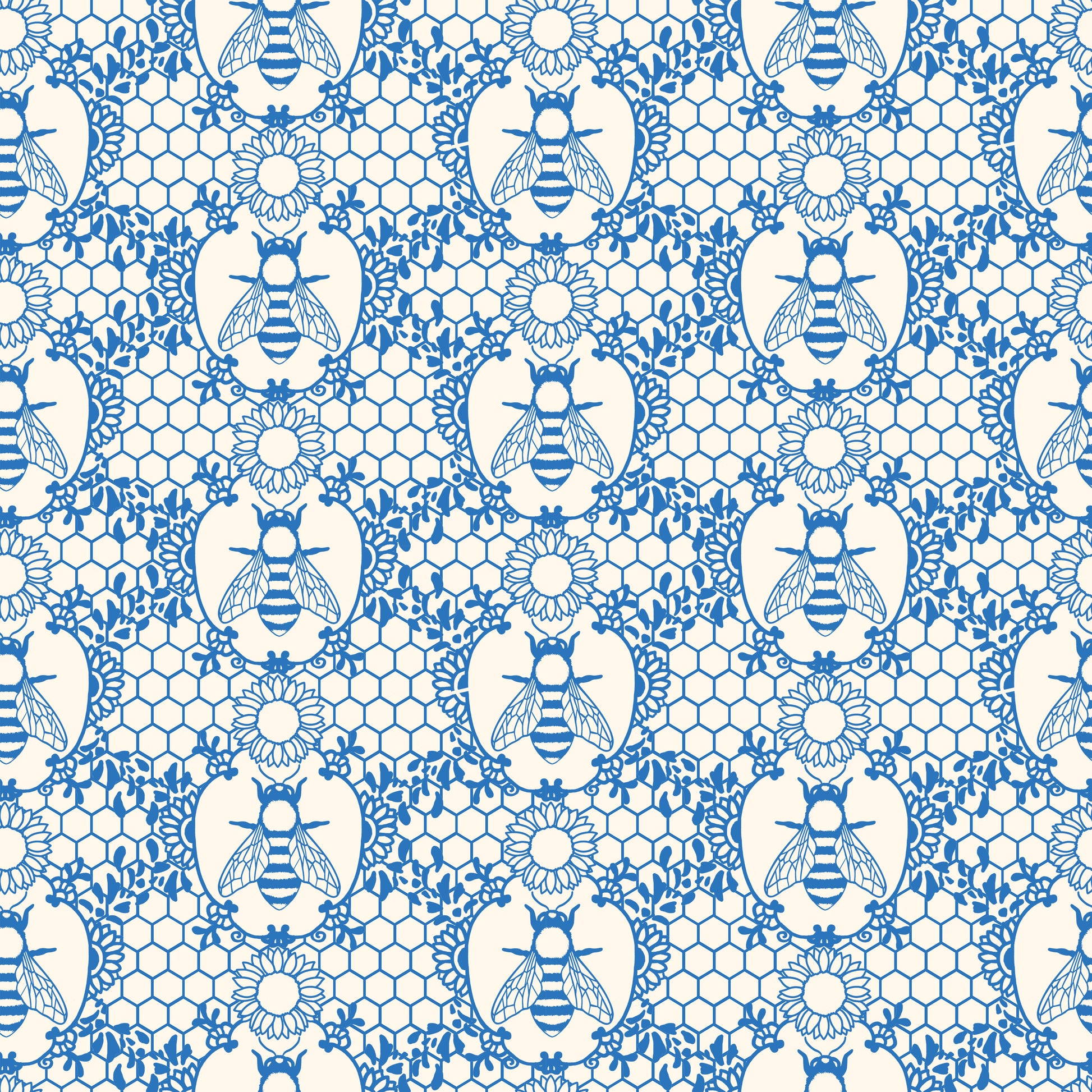 Bee China Pattern 12x12 Patterned Vinyl Sheet