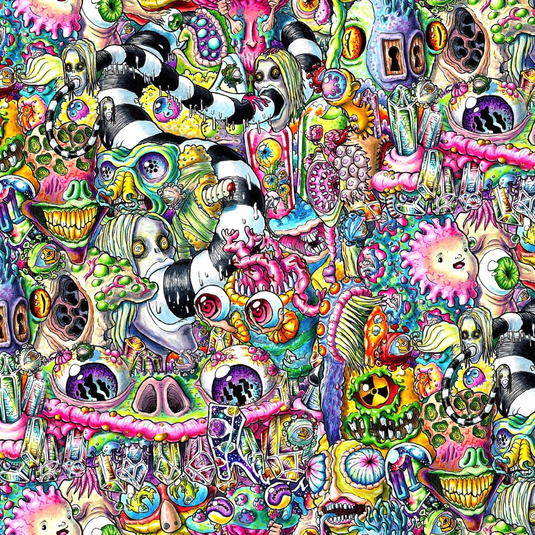 Psychedelic Beetle Juice 12x12 Patterned Vinyl Sheet