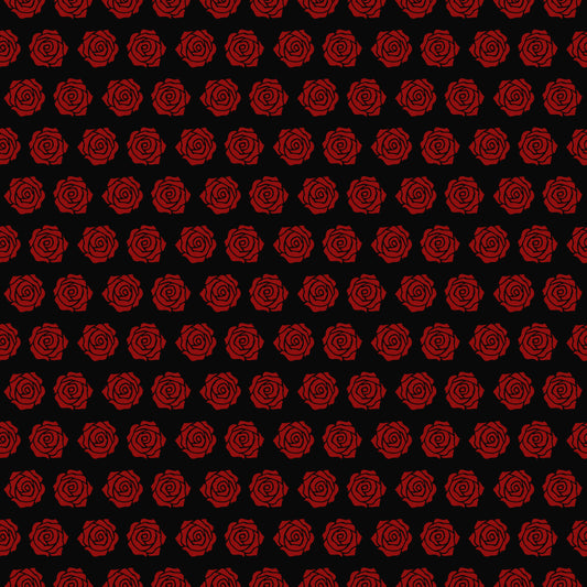 Black & Red Roses 12x12 Patterned Vinyl Sheet