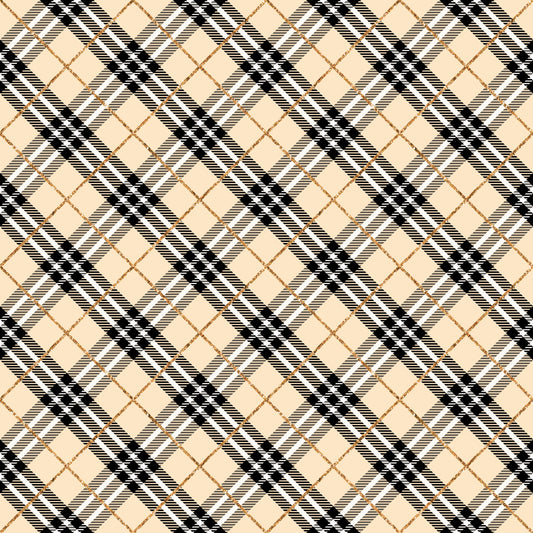Gold & Black Plaid 12x12 Patterned Vinyl Sheet