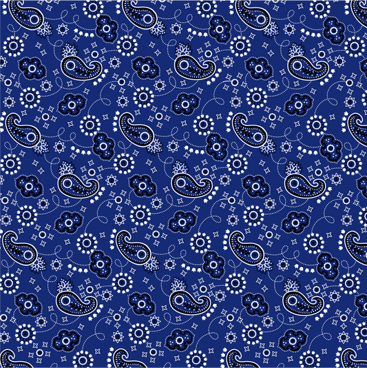 Blue Bandana 12x12 Patterned Vinyl Sheet