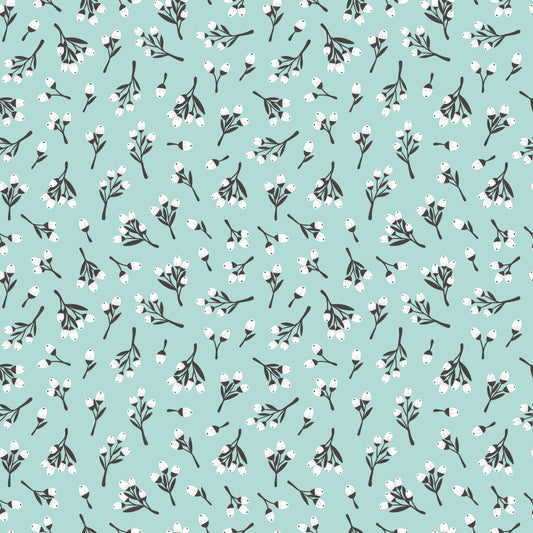 Blue Cotton Flowers 12x12 Patterned Vinyl Sheet