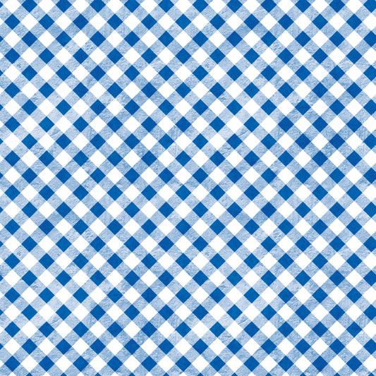 Blue Diagonal Gingham Plaid 12x12 Patterned Vinyl Sheet