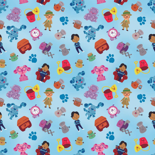 Blue Dog Clues 12x12 Patterned Vinyl Sheet