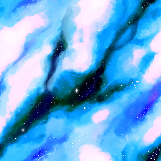 Blue Space & Stars 12x12 Patterned Vinyl Sheet