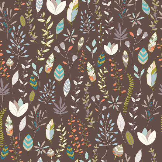 Boho Feathers & Flowers 12x12 Patterned Vinyl Sheet
