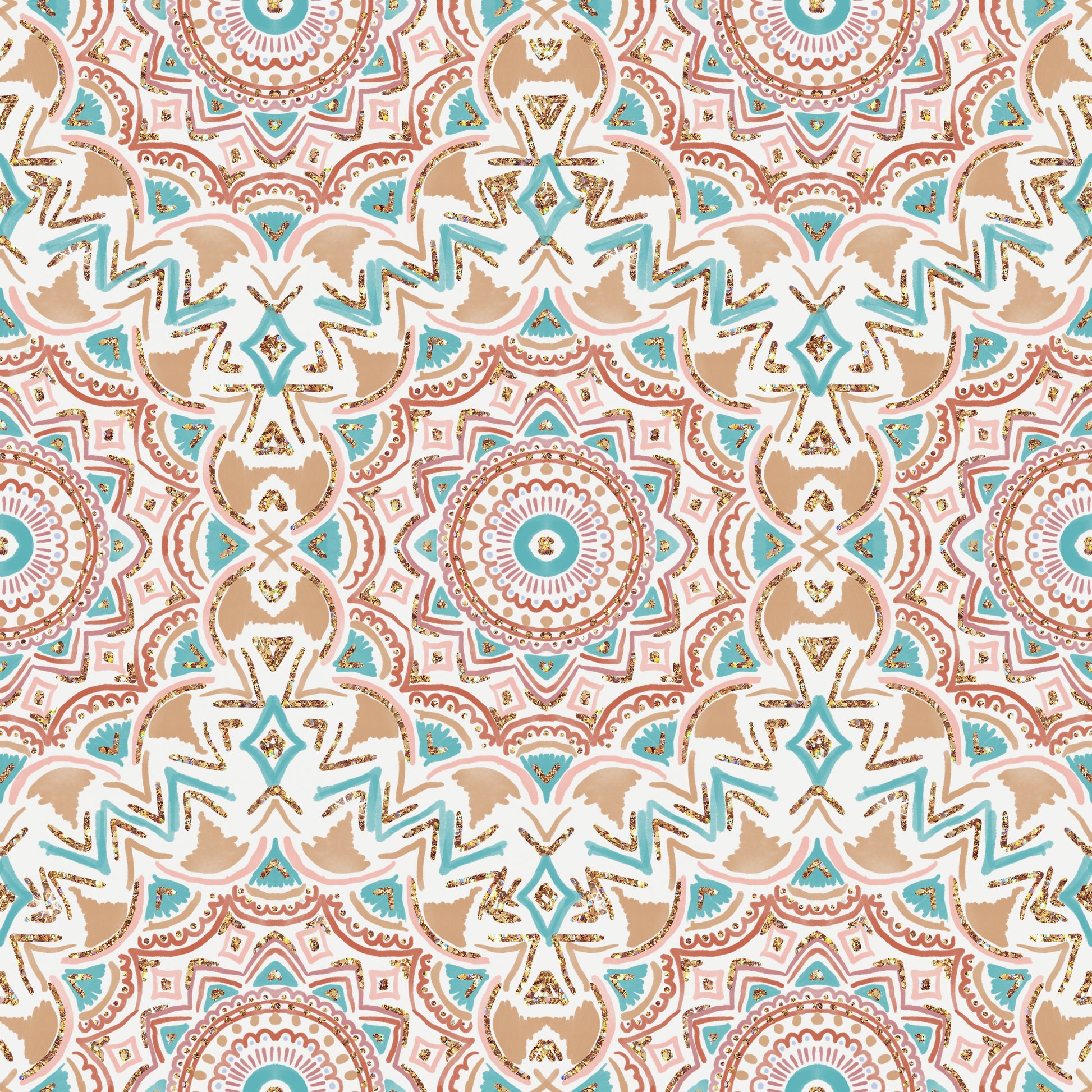 Boho Mandala 12x12 Patterned Vinyl Sheet