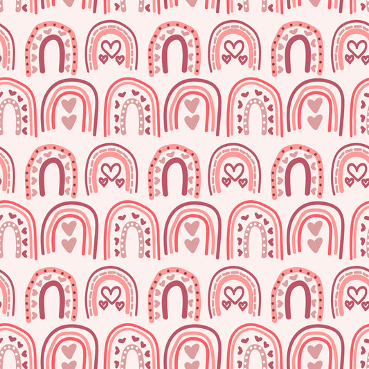 Boho Rainbows & Hearts 12x12 Patterned Vinyl Sheet
