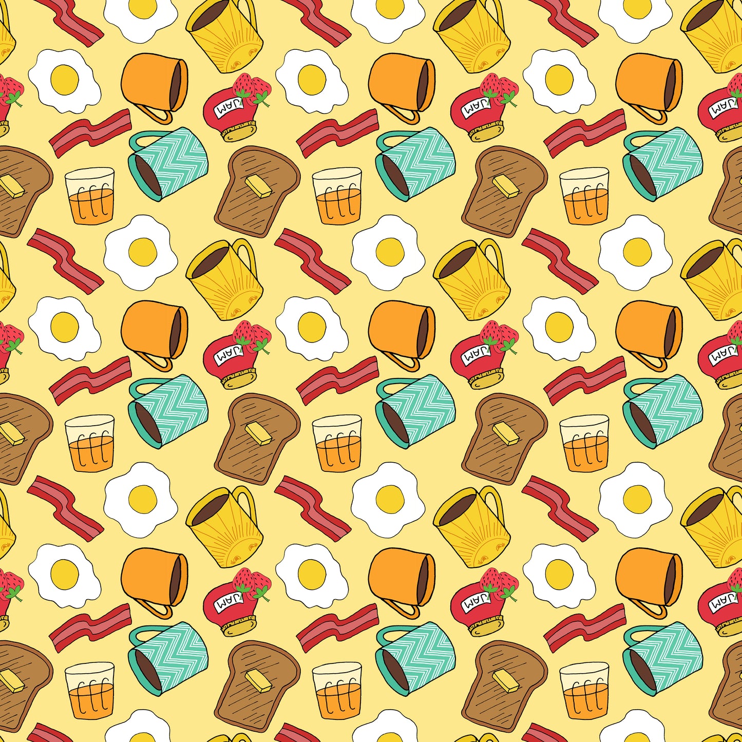 Breakfast Food 12x12 Patterned Vinyl Sheet