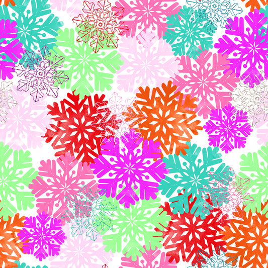 Bright Winter Snowflakes 12x12 Patterned Vinyl Sheet