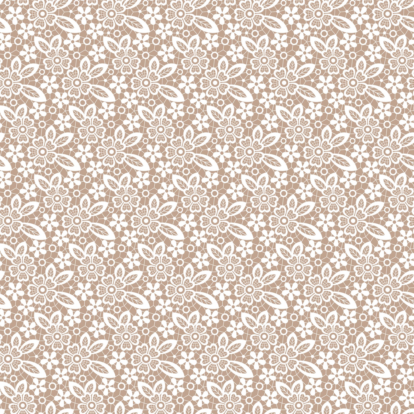 Brown Lace Flowers 12x12 Patterned Vinyl Sheet