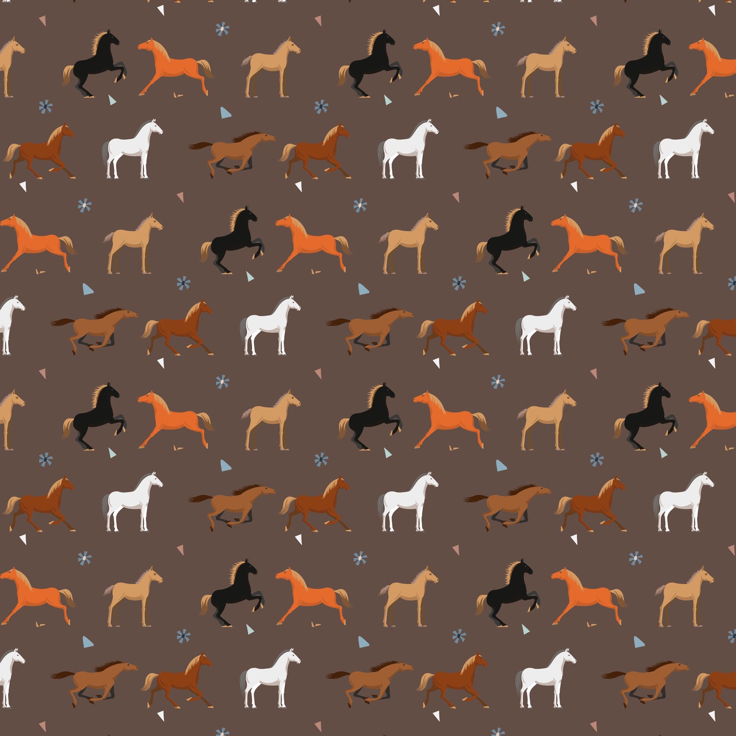 Brown Horses 12x12 Patterned Vinyl Sheet
