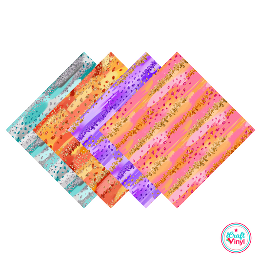 Classic Colors Brush Stokes Patterned HTV Pack