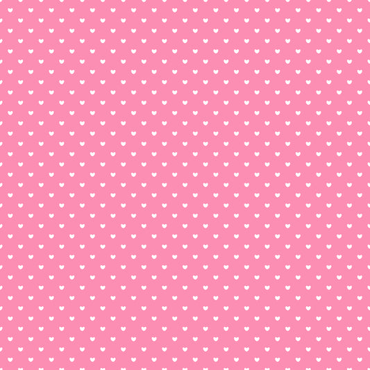 Bubblegum Pink Mini Hearts 12x12 Patterned Vinyl Sheet