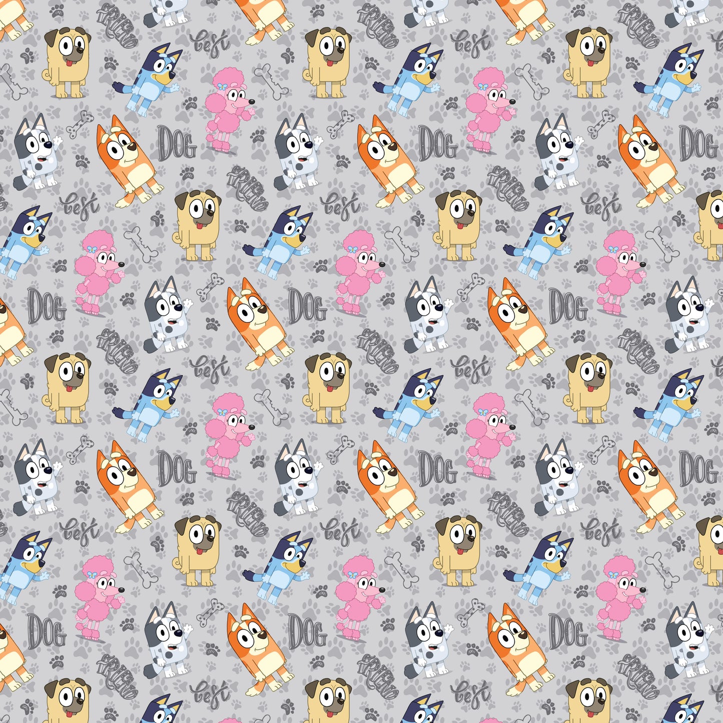 Cartoon Dogs 12x12 Patterned Vinyl Sheet